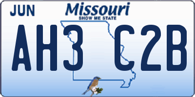 MO license plate AH3C2B