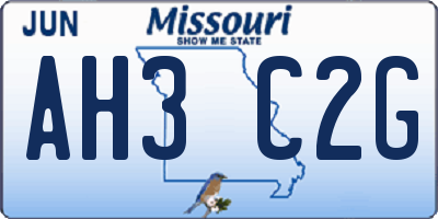 MO license plate AH3C2G