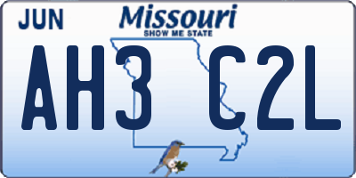 MO license plate AH3C2L