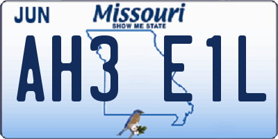 MO license plate AH3E1L