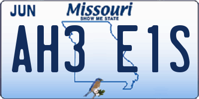 MO license plate AH3E1S