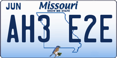 MO license plate AH3E2E