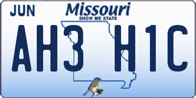 MO license plate AH3H1C