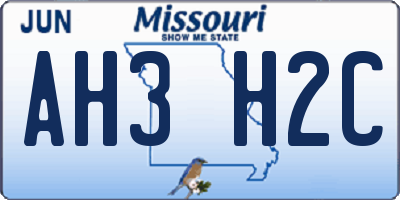 MO license plate AH3H2C