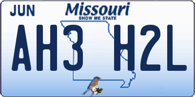 MO license plate AH3H2L