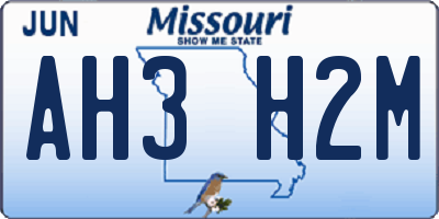 MO license plate AH3H2M