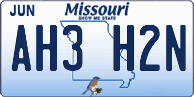 MO license plate AH3H2N