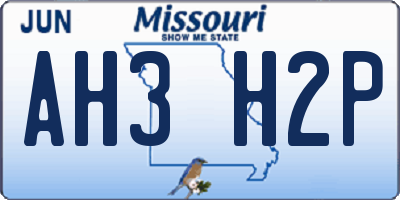 MO license plate AH3H2P