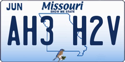 MO license plate AH3H2V