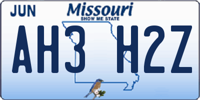 MO license plate AH3H2Z