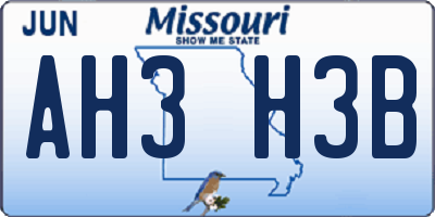 MO license plate AH3H3B