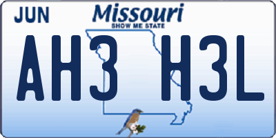 MO license plate AH3H3L