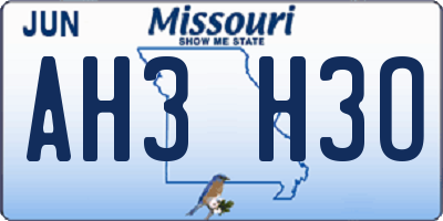 MO license plate AH3H3O