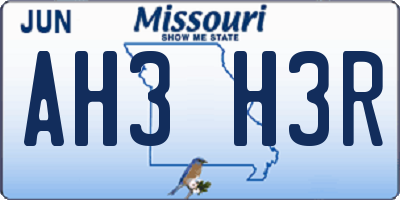 MO license plate AH3H3R