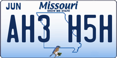 MO license plate AH3H5H
