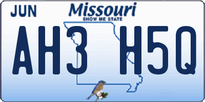 MO license plate AH3H5Q