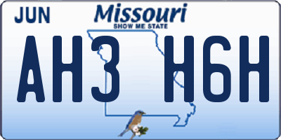 MO license plate AH3H6H