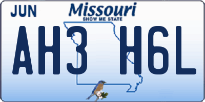 MO license plate AH3H6L
