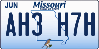 MO license plate AH3H7H