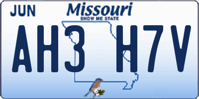 MO license plate AH3H7V