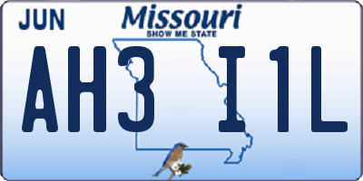 MO license plate AH3I1L