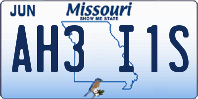 MO license plate AH3I1S
