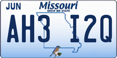 MO license plate AH3I2Q