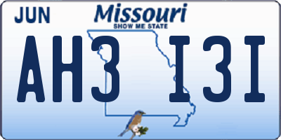 MO license plate AH3I3I