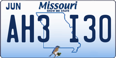 MO license plate AH3I3O