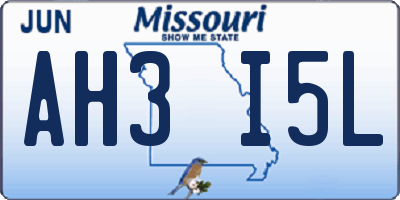 MO license plate AH3I5L