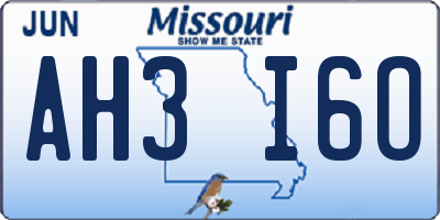 MO license plate AH3I6O