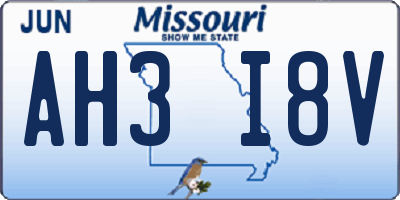 MO license plate AH3I8V