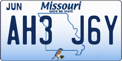 MO license plate AH3J6Y