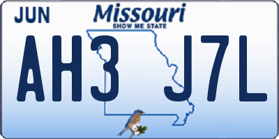 MO license plate AH3J7L