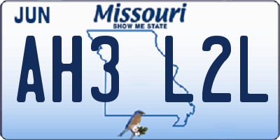 MO license plate AH3L2L