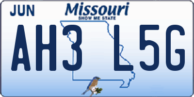 MO license plate AH3L5G