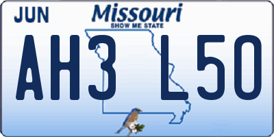 MO license plate AH3L5O