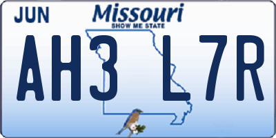 MO license plate AH3L7R