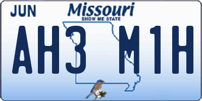 MO license plate AH3M1H