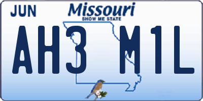 MO license plate AH3M1L