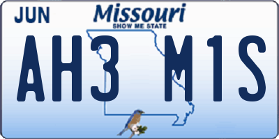 MO license plate AH3M1S