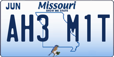 MO license plate AH3M1T