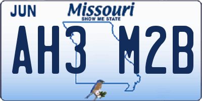 MO license plate AH3M2B