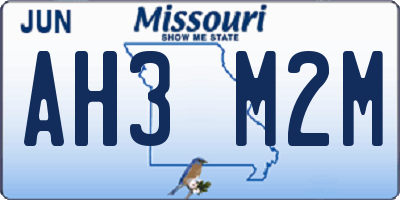 MO license plate AH3M2M