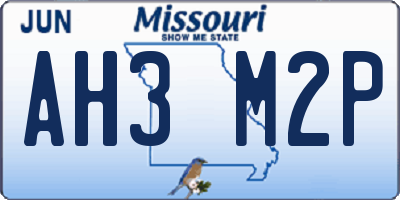 MO license plate AH3M2P