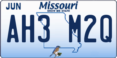 MO license plate AH3M2Q