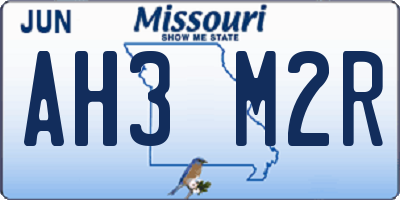 MO license plate AH3M2R