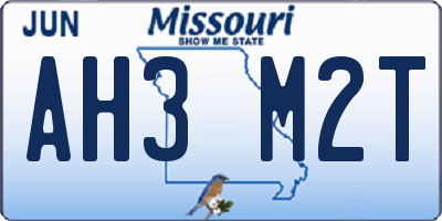 MO license plate AH3M2T