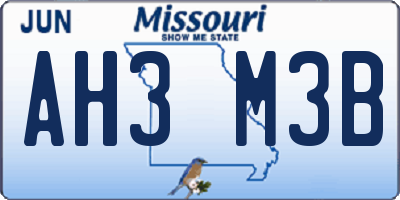 MO license plate AH3M3B