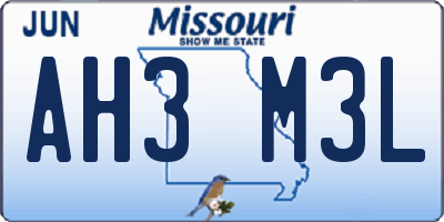 MO license plate AH3M3L